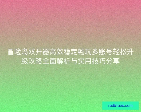 冒险岛双开器高效稳定畅玩多账号轻松升级攻略全面解析与实用技巧分享